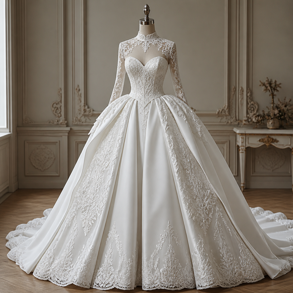quero um vestido de noiva branco algo que no estilo dos vestidos do baile de máscara de Barbie as três mosqueteiras que não fique vulgar em mulheres peitudas. Brazil fashion aesthetics.
photorealistic fashion design, quero um vestido de noiva branco algo que no estilo dos vestidos do baile de máscara de Barbie as três mosqueteiras que não fique vulgar em mulheres peitudas. Brazil fashion aesthetics., just the design no text