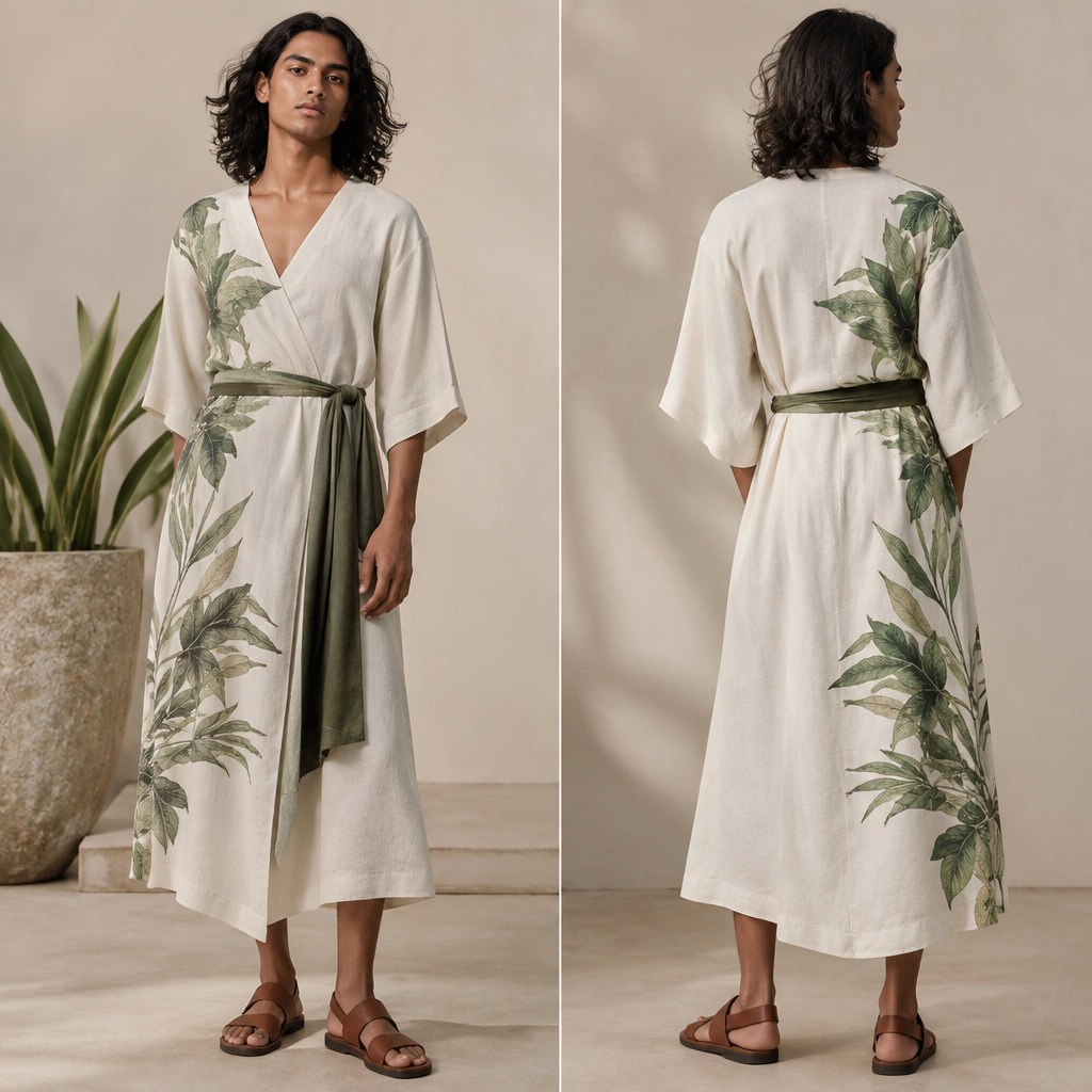 A Unisex Dress design, suitable for Summer, in Elegant style. Sri Lanka fashion aesthetics. Present it as professional fashion catalogue photography: the garment is the subject, shown full-length with editorial styling, neutral posing and tasteful, non-suggestive framing.
photorealistic fashion design, A Unisex Dress design, suitable for Summer, in Elegant style. Sri Lanka fashion aesthetics. Present it as professional fashion catalogue photography: the garment is the subject, shown full-length with editorial styling, neutral posing and tasteful, non-suggestive framing., elegant style, just the design no text