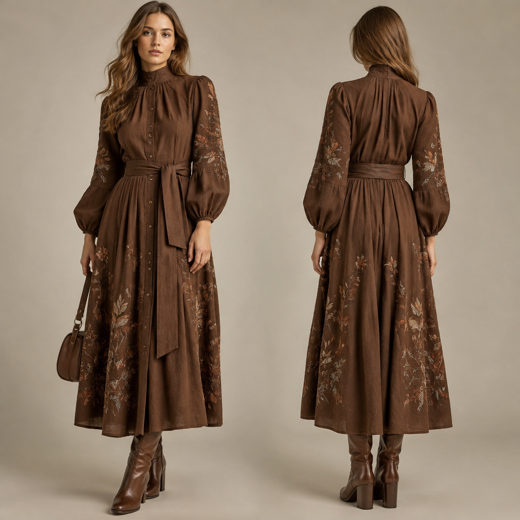 A Female Dress design, suitable for Fall. IQ fashion aesthetics. Current season is Autumn in IQ. Present it as professional fashion catalogue photography: the garment is the subject, shown full-length with editorial styling, neutral posing and tasteful, non-suggestive framing.
photorealistic fashion design, A Female Dress design, suitable for Fall. IQ fashion aesthetics. Current season is Autumn in IQ. Present it as professional fashion catalogue photography: the garment is the subject, shown full-length with editorial styling, neutral posing and tasteful, non-suggestive framing., just the design no text