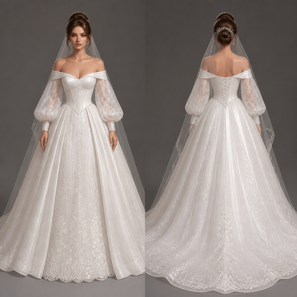 quero um vestido de noiva branco algo que no estilo dos vestidos do baile de máscara de Barbie as três mosqueteiras que não fique vulgar em mulheres peitudas. Brazil fashion aesthetics.
photorealistic fashion design, quero um vestido de noiva branco algo que no estilo dos vestidos do baile de máscara de Barbie as três mosqueteiras que não fique vulgar em mulheres peitudas. Brazil fashion aesthetics., just the design no text