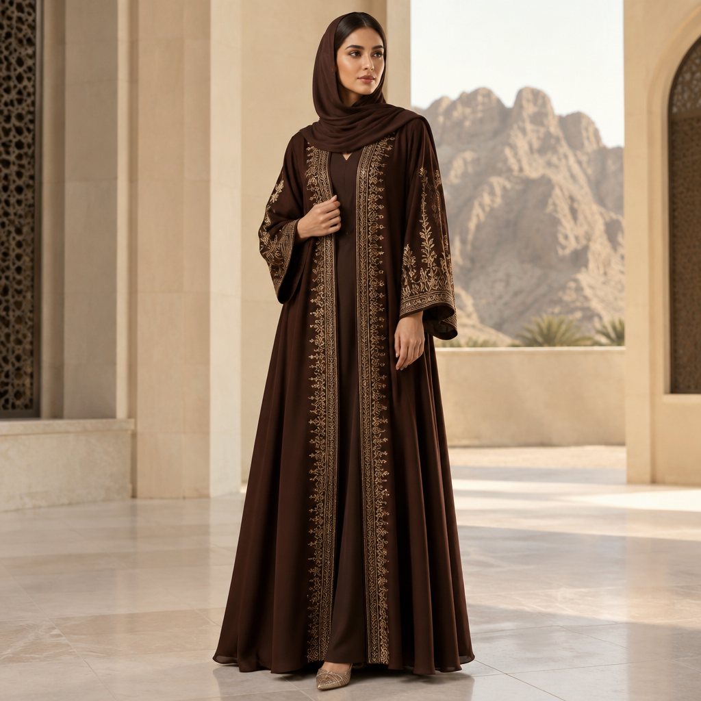 A Dress design, suitable for Fall, in Formal style. Oman fashion aesthetics. Present it as professional fashion catalogue photography: the garment is the subject, shown full-length with editorial styling, neutral posing and tasteful, non-suggestive framing.
photorealistic fashion design, A Dress design, suitable for Fall, in Formal style. Oman fashion aesthetics. Present it as professional fashion catalogue photography: the garment is the subject, shown full-length with editorial styling, neutral posing and tasteful, non-suggestive framing., formal style, just the design no text