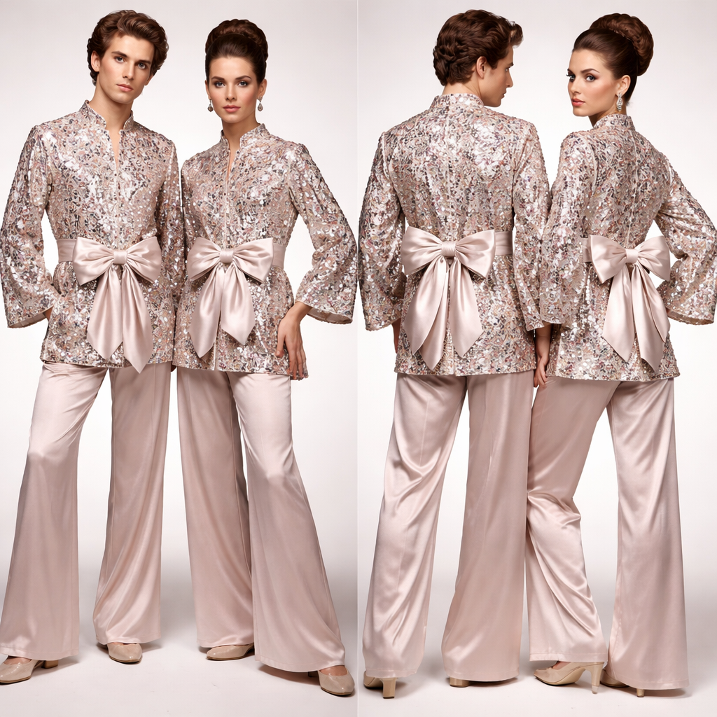 Arnold Scaasi evening pajamas 1966
Arnold Scaasi evening pajamas 1966
, unisex style, show front and back