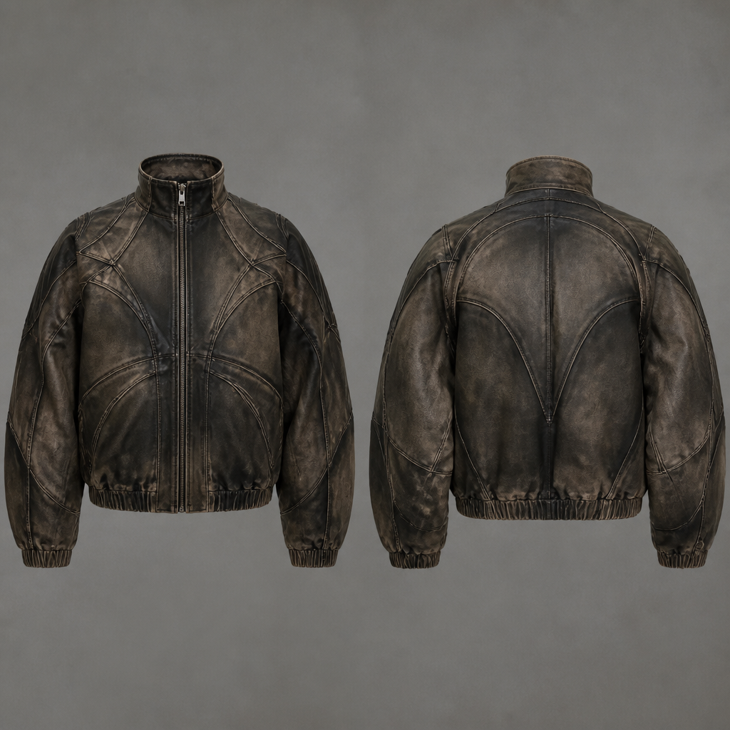 A Male Jacket design, for Streetwear, suitable for Fall, in Y2K + Edgy + Artsy style. Italy fashion aesthetics.
photorealistic fashion design, A Male Jacket design, for Streetwear, suitable for Fall, in Y2K + Edgy + Artsy style. Italy fashion aesthetics., y2k style, just the design no text, show front and back