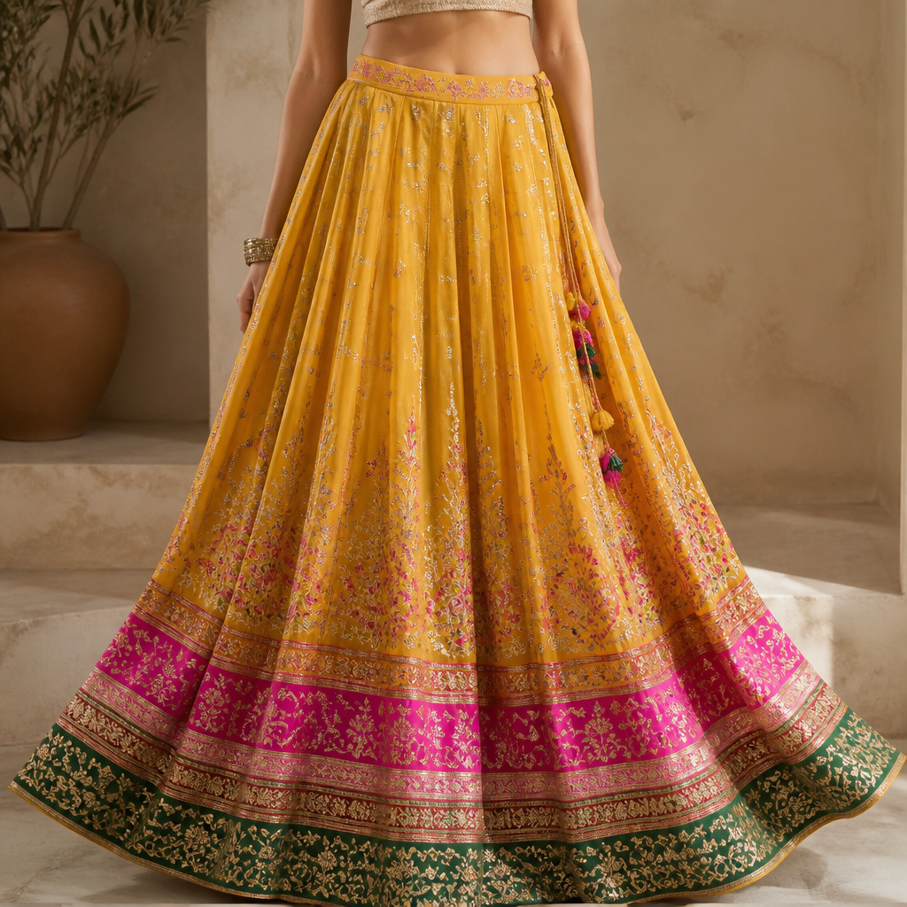 A Female Skirt design, suitable for Summer. Consider Indian fashion aesthetics — consider saree, lehenga, salwar kameez, kurti, anarkali; local fabrics like chanderi, banarasi, chikankari, block prints; vibrant colors and rich embroidery. Current season is Summer in India.
photorealistic fashion design, A Female Skirt design, suitable for Summer. Consider Indian fashion aesthetics — consider saree, lehenga, salwar kameez, kurti, anarkali; local fabrics like chanderi, banarasi, chikankari, block prints; vibrant colors and rich embroidery. Current season is Summer in India., just the design no text
