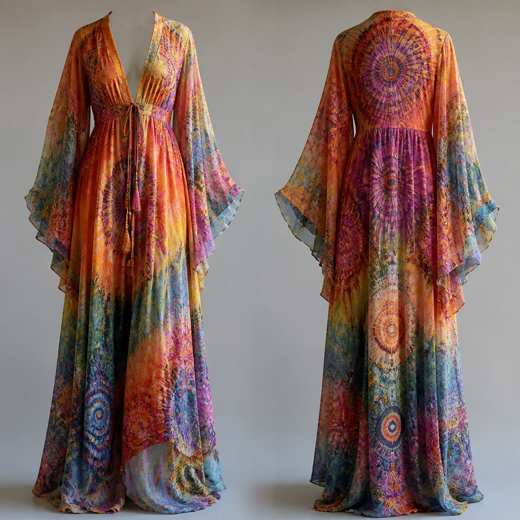 Psychedelic
photorealistic fashion design, Psychedelic , hippy style, just the design no text, show front and back