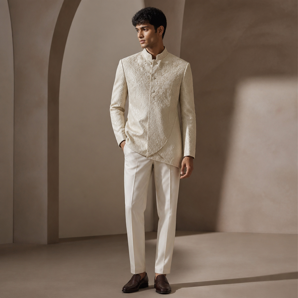 A Male fashion design. designer designer trendy top. India fashion aesthetics. Present it as professional fashion catalogue photography: the garment is the subject, shown full-length with editorial styling, neutral posing and tasteful, non-suggestive framing.
photorealistic fashion design, A Male fashion design. designer designer trendy top. India fashion aesthetics. Present it as professional fashion catalogue photography: the garment is the subject, shown full-length with editorial styling, neutral posing and tasteful, non-suggestive framing., just the design no text