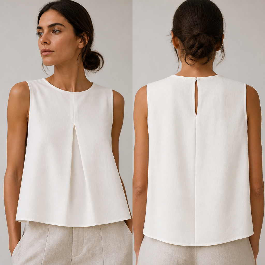 A Female Top design, suitable for Summer, in Minimalist style. Tunisia fashion aesthetics.
photorealistic fashion design, A Female Top design, suitable for Summer, in Minimalist style. Tunisia fashion aesthetics., minimalist style, just the design no text, show front and back