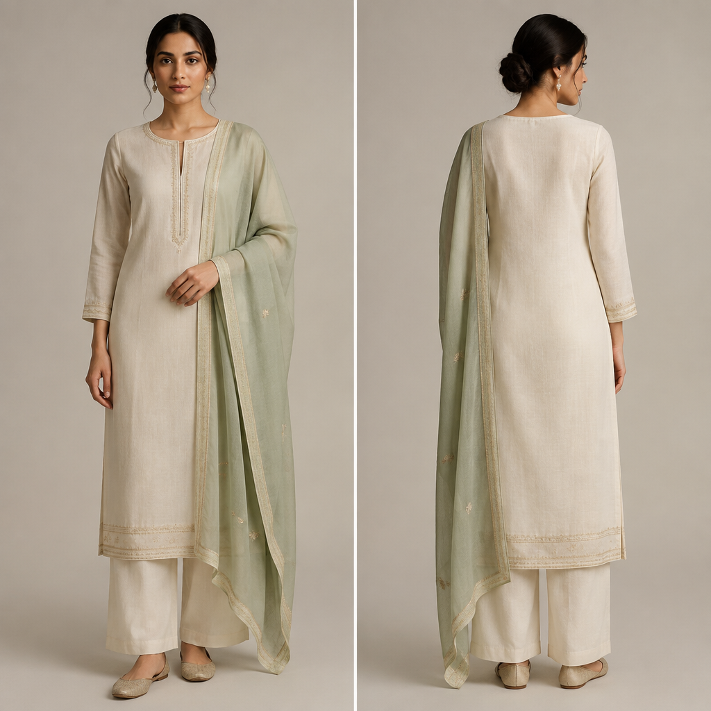 Indian wear
photorealistic fashion design, Indian wear, minimalist style, just the design no text, show front and back