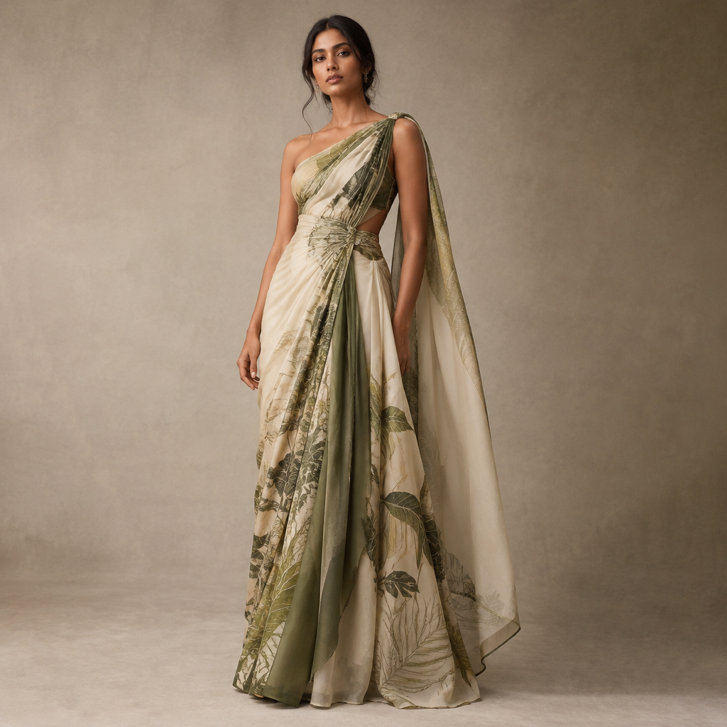 slanting dress with beautiful fabric and unique design. Sri Lanka fashion aesthetics. Present it as professional fashion catalogue photography: the garment is the subject, shown full-length with editorial styling, neutral posing and tasteful, non-suggestive framing.
photorealistic fashion design, slanting dress with beautiful fabric and unique design. Sri Lanka fashion aesthetics. Present it as professional fashion catalogue photography: the garment is the subject, shown full-length with editorial styling, neutral posing and tasteful, non-suggestive framing., just the design no text
