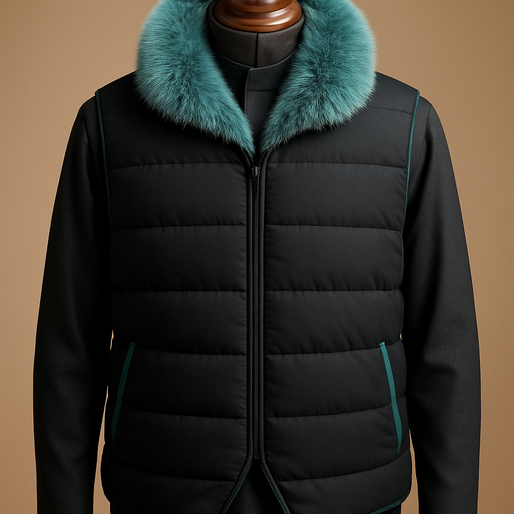 
Photorealistic commercial product shot of an original men's reversible quilted vest on a premium polished wooden full‑torso mannequin. Primary side: very deep matte black with horizontal channel quilting; accent trims and pocket edges slightly desaturated turquoise (HEX #46C9C1). Collar: lowered funnel collar, turned up and neatly styled to clearly show a continuous stuffed turquoise fur trim forming a padded ring around the collar. Fur detail: long, dense, realistic animal‑like fur (cat / bear) — individual tapered fibers and visible guard hairs with soft underfur, directional flow, varying strand lengths ~10–35 mm, slightly glossy tips, fluffy raised pile to emphasize a pronounced padded collar. Shearling/fur color: slightly desaturated turquoise (HEX #46C9C1). Fastening: fully concealed matte black zipper, no buttons. Features: horizontal quilting, subtle asymmetrical hem, refined stitch details, realistic fabric texture. Styling: worn over a dark charcoal Saudi thobe, posed on a luxurious polished wooden mannequin. Lighting: studio luxury catalogue lighting — soft directional key light from left, gentle rim light from right, neutral warm backdrop, shallow depth of field. Camera: 85mm equivalent, f/4, high detail, ultra‑realistic commercial product photography. No logos, no text, no watermark, not a replica.

Negative prompt (to avoid wool/fabric look):
lowres, watermark, text, logo, signature, oversaturated, cartoon, painterly, blurred, noisy, unnatural color casts, wool, fleece, knit, knitted, woven, yarn, felt, tufted, carpet, upholstery, fabric texture, sheepskin-like fleece (if you want animal fur specifically)

Two quick texture variants you can swap in:
- Cat‑style (softer, finer): change "varying strand lengths ~10–35 mm" → "8–15 mm, very fine tapered fibers, silky glossy finish"
- Bear‑style (coarser, denser): change to "15–35 mm, thicker guard hairs, slightly irregular clumps, matte-to-satiny tips"

Suggested generation settings:
- Stable Diffusion / SDXL: Sampler DPM++ or Euler a, Steps 20–30, Guidance/CFG 7–9, Resolution 1024x1536 (portrait), enable high‑detail/texture enhancement.
- Midjourney: aspect ratio 2:3, quality 1–2 (--ar 2:3 --q 1 or 2), lower stylize for realism (--stylize 50–100), add "--no wool,knit,fleece,text,watermark".
- General: increase texture/detail conditioning and use high-res/tiling off; run a few seeds and pick the best.


Photorealistic commercial product shot of an original men's reversible quilted vest on a premium polished wooden full‑torso mannequin. Primary side: very deep matte black with horizontal channel quilting; accent trims and pocket edges slightly desaturated turquoise (HEX #46C9C1). Collar: lowered funnel collar, turned up and neatly styled to clearly show a continuous stuffed turquoise fur trim forming a padded ring around the collar. Fur detail: long, dense, realistic animal‑like fur (cat / bear) — individual tapered fibers and visible guard hairs with soft underfur, directional flow, varying strand lengths ~10–35 mm, slightly glossy tips, fluffy raised pile to emphasize a pronounced padded collar. Shearling/fur color: slightly desaturated turquoise (HEX #46C9C1). Fastening: fully concealed matte black zipper, no buttons. Features: horizontal quilting, subtle asymmetrical hem, refined stitch details, realistic fabric texture. Styling: worn over a dark charcoal Saudi thobe, posed on a luxurious polished wooden mannequin. Lighting: studio luxury catalogue lighting — soft directional key light from left, gentle rim light from right, neutral warm backdrop, shallow depth of field. Camera: 85mm equivalent, f/4, high detail, ultra‑realistic commercial product photography. No logos, no text, no watermark, not a replica.

Negative prompt (to avoid wool/fabric look):
lowres, watermark, text, logo, signature, oversaturated, cartoon, painterly, blurred, noisy, unnatural color casts, wool, fleece, knit, knitted, woven, yarn, felt, tufted, carpet, upholstery, fabric texture, sheepskin-like fleece (if you want animal fur specifically)

Two quick texture variants you can swap in:
- Cat‑style (softer, finer): change "varying strand lengths ~10–35 mm" → "8–15 mm, very fine tapered fibers, silky glossy finish"
- Bear‑style (coarser, denser): change to "15–35 mm, thicker guard hairs, slightly irregular clumps, matte-to-satiny tips"

Suggested generation settings:
- Stable Diffusion / SDXL: Sampler DPM++ or Euler a, Steps 20–30, Guidance/CFG 7–9, Resolution 1024x1536 (portrait), enable high‑detail/texture enhancement.
- Midjourney: aspect ratio 2:3, quality 1–2 (--ar 2:3 --q 1 or 2), lower stylize for realism (--stylize 50–100), add "--no wool,knit,fleece,text,watermark".
- General: increase texture/detail conditioning and use high-res/tiling off; run a few seeds and pick the best.