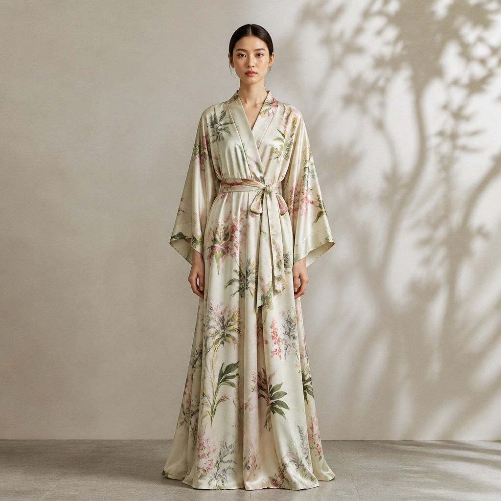 A Kimono design. SY fashion aesthetics. Current season is Summer in SY. Present it as professional fashion catalogue photography: the garment is the subject, shown full-length with editorial styling, neutral posing and tasteful, non-suggestive framing.
photorealistic fashion design, A Kimono design. SY fashion aesthetics. Current season is Summer in SY. Present it as professional fashion catalogue photography: the garment is the subject, shown full-length with editorial styling, neutral posing and tasteful, non-suggestive framing., just the design no text