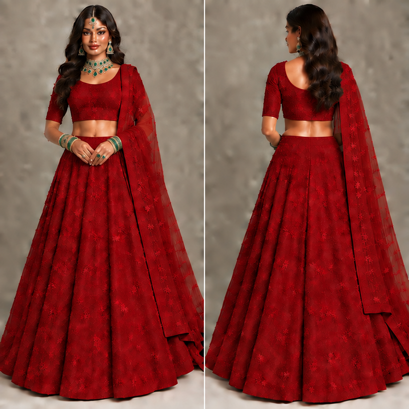 Just remove the logo and for the blouse do round neck from front
edit the attached fashion design with these instructions: Just remove the logo and for the blouse do round neck from front. keep it photorealistic, just the design no text