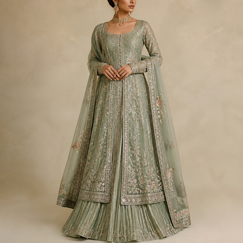 A Dress design, in Elegant style. Pakistan fashion aesthetics.
photorealistic fashion design, A Dress design, in Elegant style. Pakistan fashion aesthetics., elegant style, just the design no text