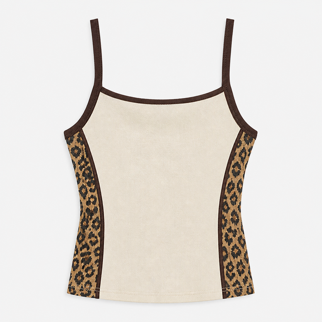 A Female Top design, made of Cotton, for Party, suitable for Summer, in Streetwear style. I want a cute tank top that matches a pair of baggy jeans with the leopard underpass lettering down the side. Design with modest coverage.
photorealistic fashion design, A Female Top design, made of Cotton, for Party, suitable for Summer, in Streetwear style. I want a cute tank top that matches a pair of baggy jeans with the leopard underpass lettering down the side. Design with modest coverage., streetwear style, just the design no text