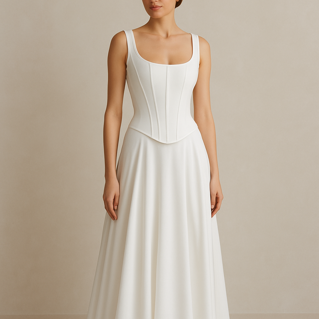 Long line structured corset top with scoop neck
Slightly shorter make white and add matching maxi skirt
Long line structured corset top with scoop neck
Slightly shorter make white and add matching maxi skirt