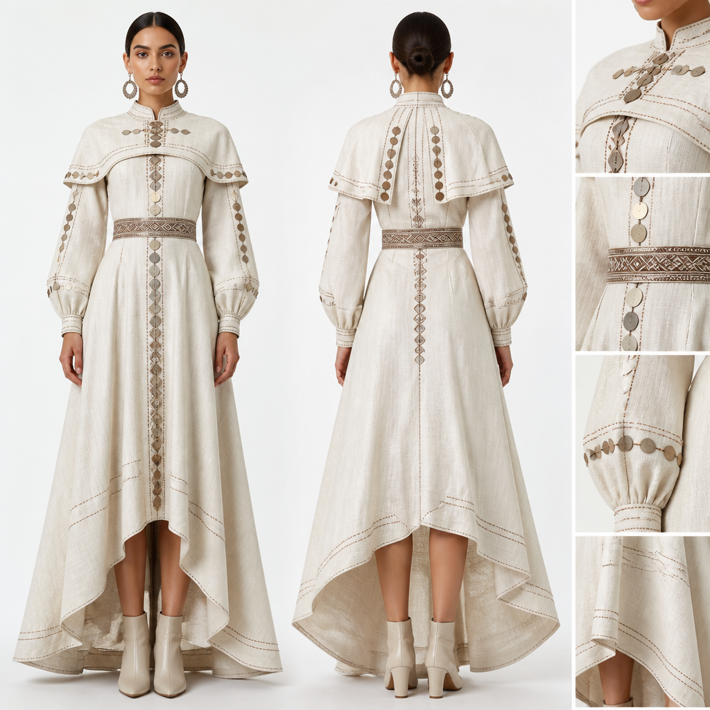 A Dress design, made of Cotton, for Casual, suitable for Fall, in Elegant + Futuristic + Indigenous style. money fairy design
photorealistic fashion design, A Dress design, made of Cotton, for Casual, suitable for Fall, in Elegant + Futuristic + Indigenous style. money fairy design, elegant style, just the design no text