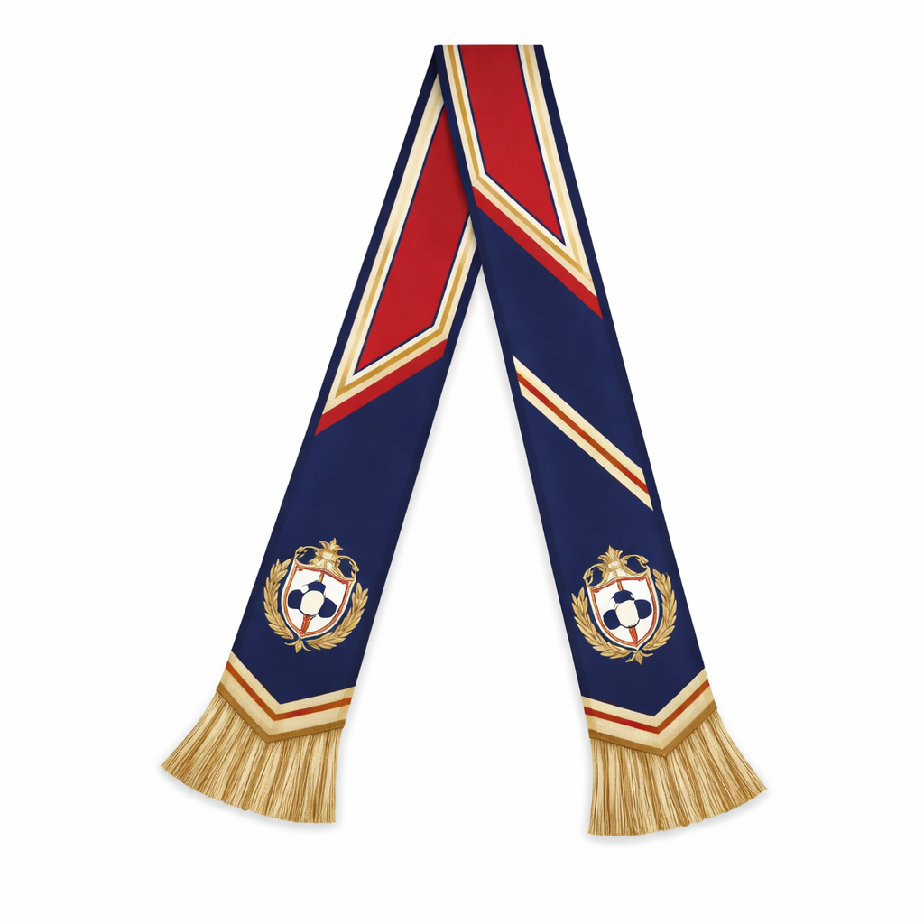 Design a scarf that is 5x86cm to be wrapped around the handle of a handbag for a lifestyle piece. No logos or words
Classic & Tailored World Cup 2026 – Kansas City Scarf Colors
• Deep Navy – #0A1A2F
• Rich Crimson – #9B1C2D
• Warm Ivory – #F6F1E7
• Subtle Gold (muted) – #C2A14D
Classic Design Notes (optional)
• Base: Deep Navy
• Secondary stripe or block: Rich Crimson
• Text & crests: Warm Ivory
• Fine detailing (pinstripe, border, tassels): Subtle Gold
• Symmetrical layout, no gradients
• Traditional block lettering or serif type
Design a scarf that is 5x86cm to be wrapped around the handle of a handbag for a lifestyle piece. No logos or words
Classic & Tailored World Cup 2026 – Kansas City Scarf Colors
• Deep Navy – #0A1A2F
• Rich Crimson – #9B1C2D
• Warm Ivory – #F6F1E7
• Subtle Gold (muted) – #C2A14D
Classic Design Notes (optional)
• Base: Deep Navy
• Secondary stripe or block: Rich Crimson
• Text & crests: Warm Ivory
• Fine detailing (pinstripe, border, tassels): Subtle Gold
• Symmetrical layout, no gradients
• Traditional block lettering or serif type, classic style, show front and back