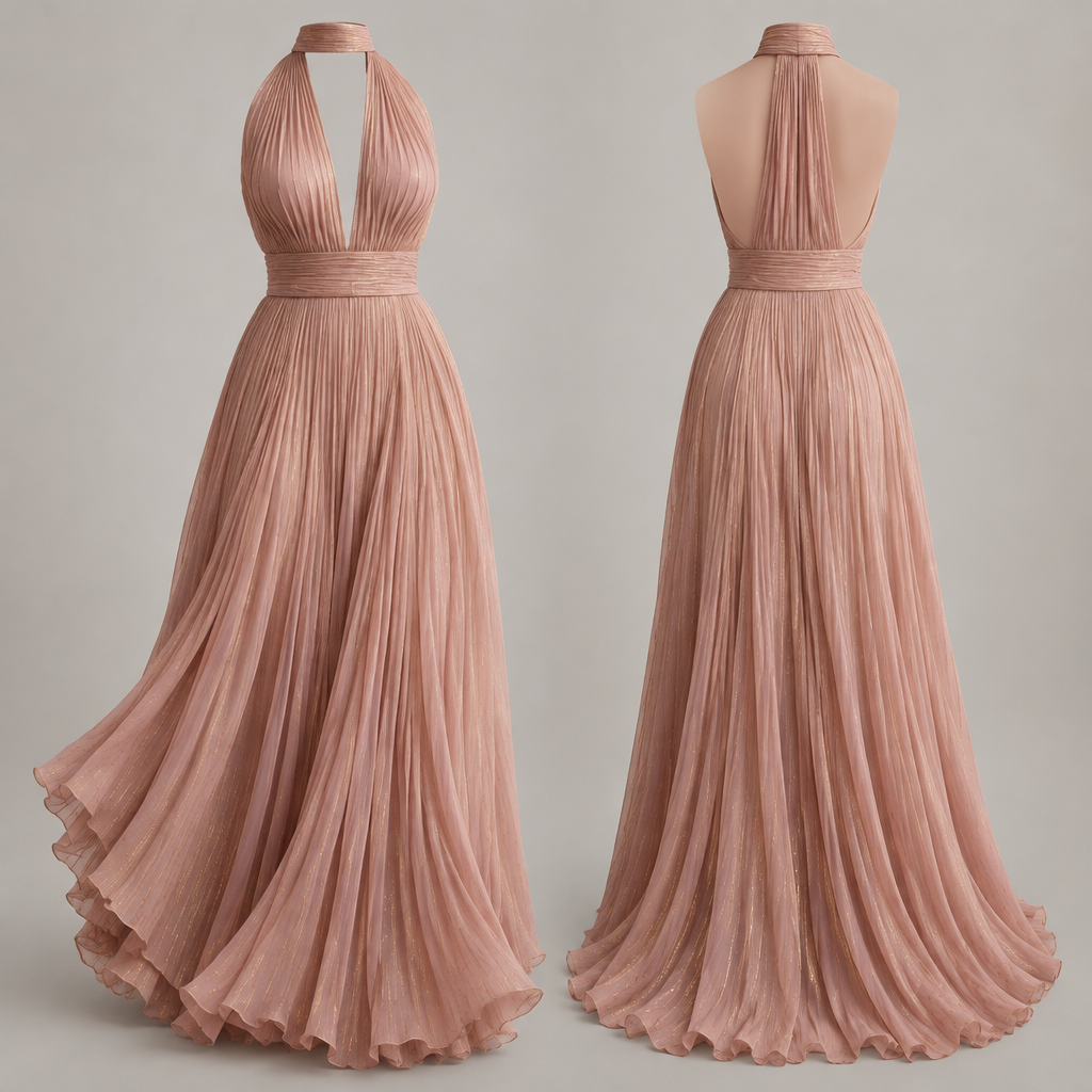 A Dress design, in Minimalist style. marylin monroe dress style in dusy pink with a gold thread subtlety through
photorealistic fashion design, A Dress design, in Minimalist style. marylin monroe dress style in dusy pink with a gold thread subtlety through, minimalist style, just the design no text, show front and back