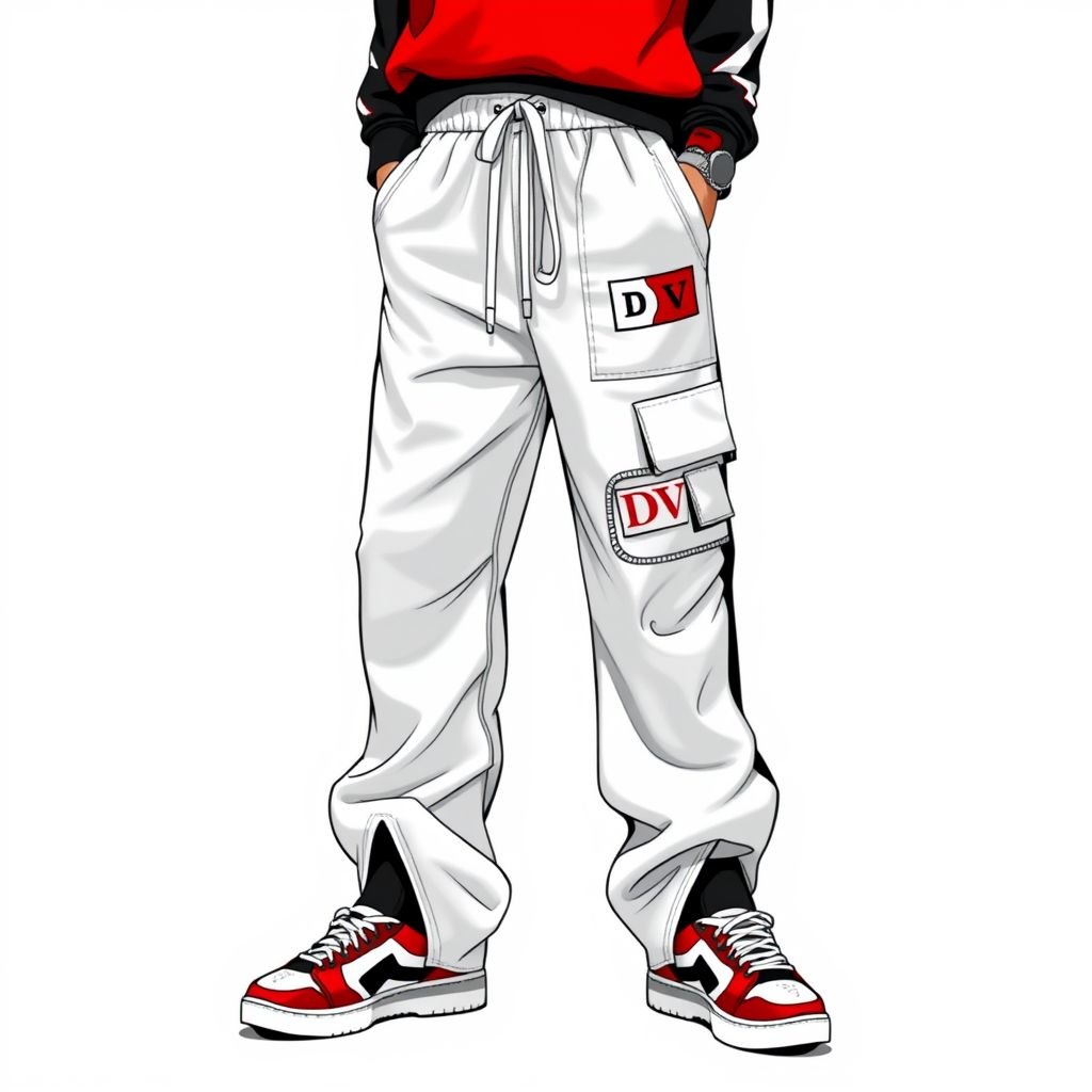 Manfinity EMRG Men Simple Solid Color Spliced Front Tie Casual Straight Leg Pants, Side Opening Design White Pants, Hip Hop Long Baggy Pants, For Husband, Boyfriend Gifts Retro Pants For Menmen's Track Pantsstreet Wear Pantsy2k Pants Meny2k Pants For Men. With DV on pocket
Create a cutting-edge streetwear ensemble featuring baggy white pants designed with a spliced front tie and side openings. Emphasize a retro aesthetic with a DV logo on the pocket, combining casual comfort with urban flair. Incorporate bold graphic elements and contrasting colors to highlight the Y2K influence, merging functionality with a hip-hop vibe.