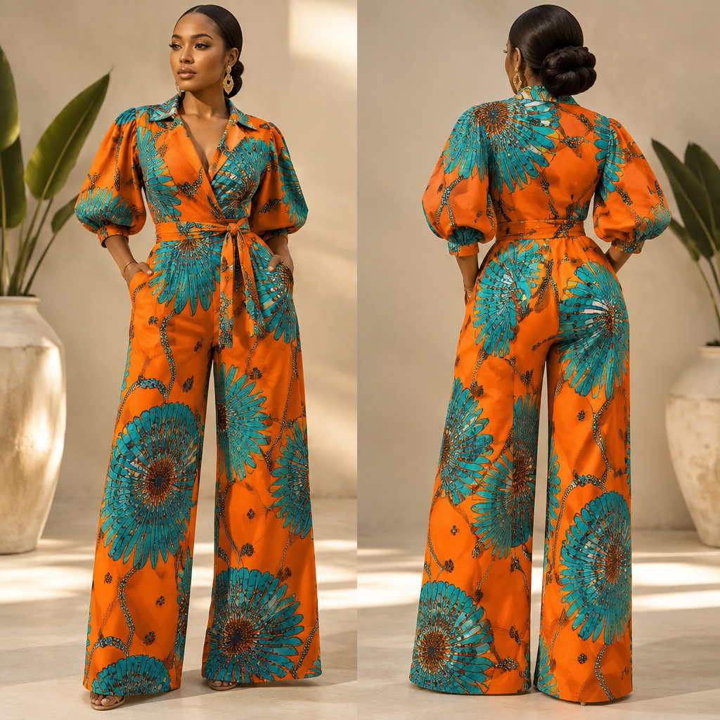 A Female Dress design, suitable for Summer. a suit for a woman ,wide leg ,In a very eye catchy and attractive colour. Nigeria fashion aesthetics. Present it as professional fashion catalogue photography: the garment is the subject, shown full-length with editorial styling, neutral posing and tasteful, non-suggestive framing.
photorealistic fashion design, A Female Dress design, suitable for Summer. a suit for a woman ,wide leg ,In a very eye catchy and attractive colour. Nigeria fashion aesthetics. Present it as professional fashion catalogue photography: the garment is the subject, shown full-length with editorial styling, neutral posing and tasteful, non-suggestive framing., just the design no text