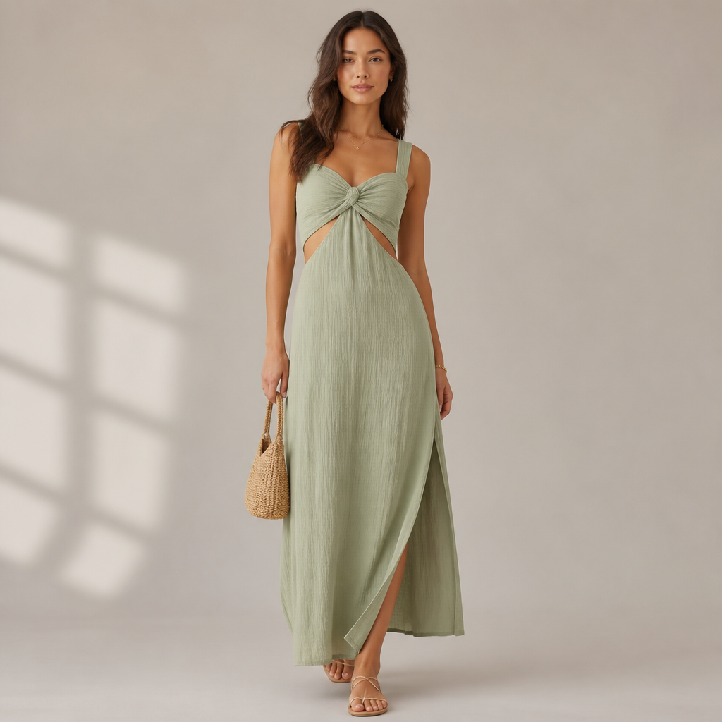A Female Dress design, suitable for Summer. Consider American fashion — diverse and trend-driven, casual-cool, athleisure influence, regional variety from NYC sophistication to LA relaxed. Current season is Summer in United States. Present it as professional fashion catalogue photography: the garment is the subject, shown full-length with editorial styling, neutral posing and tasteful, non-suggestive framing.
photorealistic fashion design, A Female Dress design, suitable for Summer. Consider American fashion — diverse and trend-driven, casual-cool, athleisure influence, regional variety from NYC sophistication to LA relaxed. Current season is Summer in United States. Present it as professional fashion catalogue photography: the garment is the subject, shown full-length with editorial styling, neutral posing and tasteful, non-suggestive framing., just the design no text