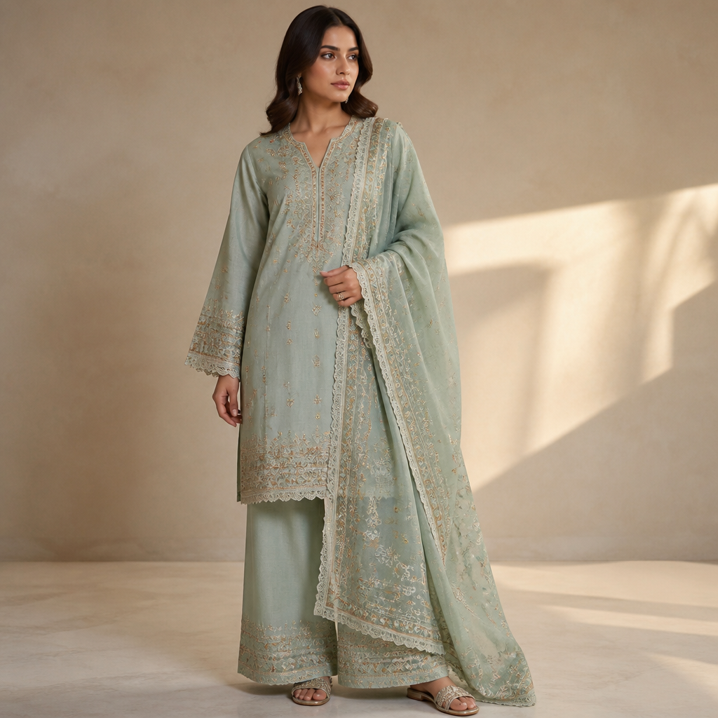 A Female Dress design, suitable for Summer, in Cultural style. Pakistan fashion aesthetics.
photorealistic fashion design, A Female Dress design, suitable for Summer, in Cultural style. Pakistan fashion aesthetics., cultural style, just the design no text