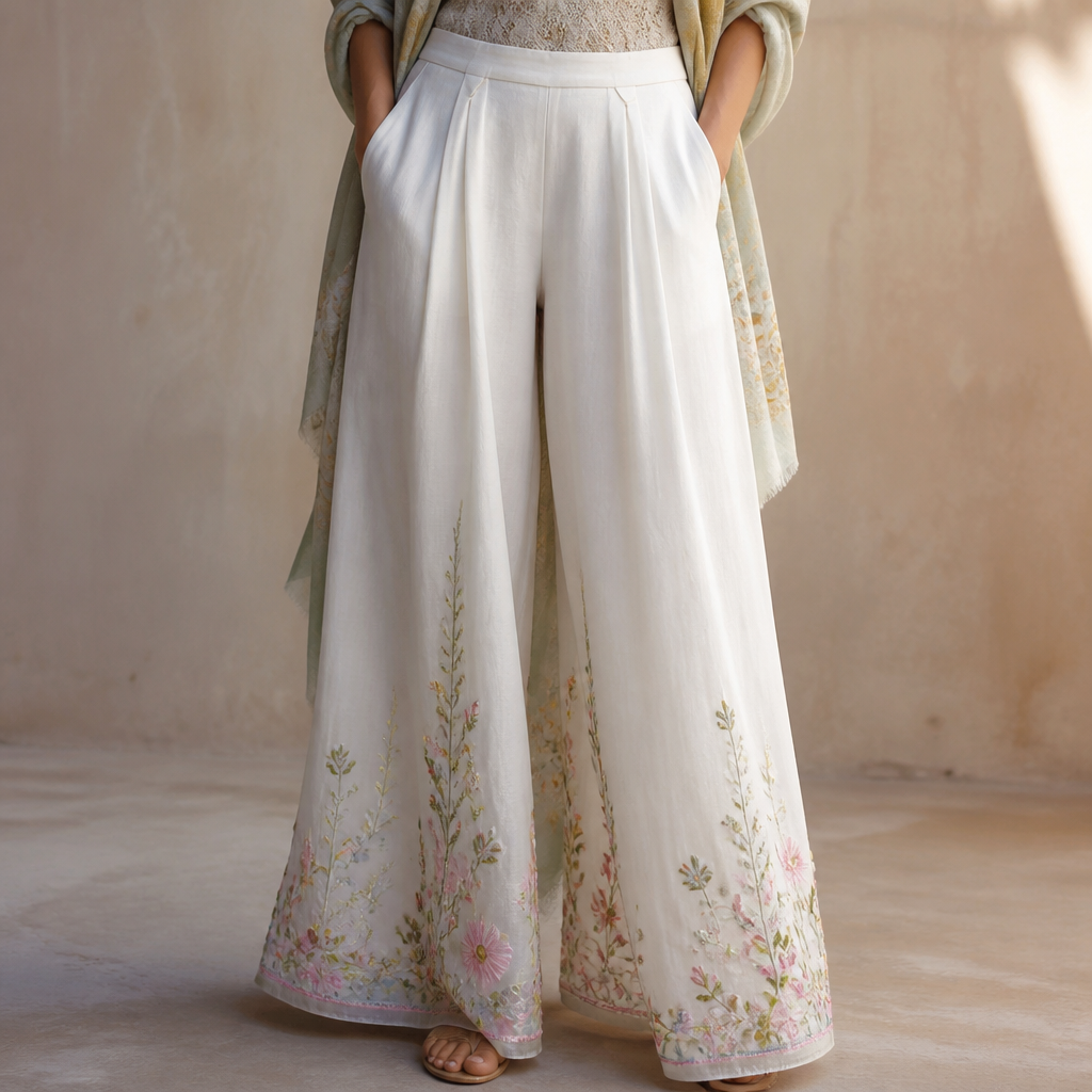 A Female Pants design, suitable for Summer. Consider Bangladeshi fashion — jamdani saree, salwar kameez; muslin and cotton traditions; vibrant draping styles.
photorealistic fashion design, A Female Pants design, suitable for Summer. Consider Bangladeshi fashion — jamdani saree, salwar kameez; muslin and cotton traditions; vibrant draping styles., just the design no text