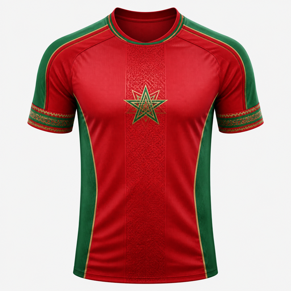 Selección de marruecos camisa deportiva. Spain fashion aesthetics.
photorealistic fashion design, Selección de marruecos camisa deportiva. Spain fashion aesthetics., just the design no text