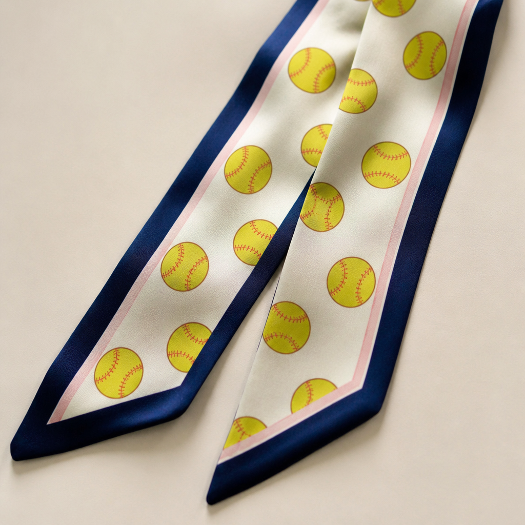 Design a silk twilly. Make it women’s softballs in a very simple but playful way and classic preppy but sophisticated no people
photorealistic fashion design, Design a silk twilly. Make it women’s softballs in a very simple but playful way and classic preppy but sophisticated no people, classic style, just the design no text