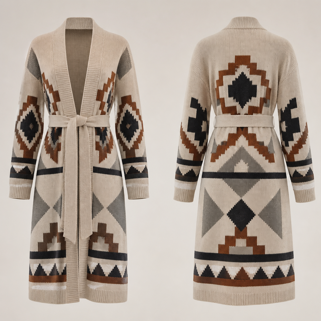A Female Dress design, suitable for Winter. cardigan. South Africa fashion aesthetics.
photorealistic fashion design, A Female Dress design, suitable for Winter. cardigan. South Africa fashion aesthetics., just the design no text