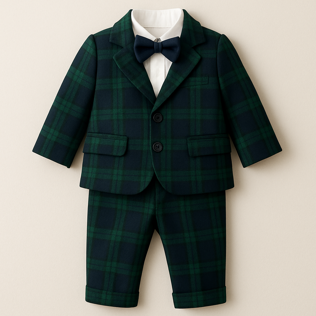 Baby suits of boy one-year-old
チェック模様、緑と紺
Baby suits of boy one-year-old
チェック模様、緑と紺, formal style