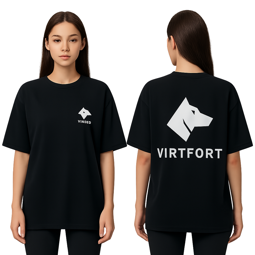 Playera para hacer ejercicio estilo aversize con el logo en la espalda solamente
Mi logo es este Estructura general:
El logo está compuesto por dos elementos:
1. Símbolo principal: una silueta blanca de la cabeza de un perro (Cerbero), diseñada en estilo geométrico minimalista.
2. Texto inferior: la palabra “VIRTFORT” en mayúsculas separadas, tipografía Zeniq Nano, sans-serif geométrica, con espaciado amplio entre letras.
⸻
🐺 Símbolo del Cerbero
• Forma general: perfil lateral derecho de la cabeza de un perro fuerte y vigilante.
• Estilo: vectorial, con líneas rectas y diagonales, sin contornos ni rellenos adicionales.
• Fondo: completamente transparente (la figura está formada solo por la silueta blanca).
• Trazos definidos:
• Hocico angular: parte frontal en una diagonal descendente de ~30°, terminando en una punta recta.
• Mandíbula inferior: línea horizontal corta (~20° hacia arriba) unida a una curva mínima que sube al cuello.
• Oreja principal: triángulo equilátero agudo (ángulo superior ~45°) apuntando hacia atrás.
• Cuello: trazo diagonal descendente hacia la derecha (~35°), marcando fuerza.
• Ojo: pequeño rombo o triángulo vacío centrado en el tercio superior.
• No hay sombras ni rellenos; todos los trazos son compactos y uniformes.
⸻
🅰️ Texto “VIRTFORT”
• Fuente: Zeniq Nano (o similar geométrica sin serifas).
• Estilo: mayúsculas, espaciadas, alineadas horizontalmente.
• Espaciado: entre cada letra hay un margen de 0.2x la altura de letra.
• Color: blanco puro (#FFFFFF) cuando va sobre fondos oscuros.
• Altura de letras: aprox. ⅓ del alto del símbolo.
• Grosor uniforme, líneas limpias, sin sombra ni degradado.
⸻
🎨 Paleta de color (usada según fondo)
• Blanco principal: #FFFFFF
• Alternativas del manual corporativo:
• Azul oscuro #001232
• Rojo vino #570F10
• Gris medio #666666
• Rosa pálido #E8C5DB
• Azul claro #92BBCD
⸻
⚖️ Proporciones
• El símbolo del perro ocupa el 65% del alto total del logo.
• El texto ocupa el 35% inferior, centrado horizontalmente.
• El ancho del texto “VIRTFORT” coincide con el ancho total del símbolo (alineación perfecta).
• Espacio vertical entre el símbolo y el texto: 10% de la altura de la letra.
⸻
🧭 Estilo general
• Minimalista, técnico y moderno.
• Simboliza virtud, fuerza, vigilancia y disciplina.
• Se adapta a ropa deportiva premium y superficies textiles.
Playera para hacer ejercicio estilo aversize con el logo en la espalda solamente
Mi logo es este Estructura general:
El logo está compuesto por dos elementos:
1. Símbolo principal: una silueta blanca de la cabeza de un perro (Cerbero), diseñada en estilo geométrico minimalista.
2. Texto inferior: la palabra “VIRTFORT” en mayúsculas separadas, tipografía Zeniq Nano, sans-serif geométrica, con espaciado amplio entre letras.
⸻
🐺 Símbolo del Cerbero
• Forma general: perfil lateral derecho de la cabeza de un perro fuerte y vigilante.
• Estilo: vectorial, con líneas rectas y diagonales, sin contornos ni rellenos adicionales.
• Fondo: completamente transparente (la figura está formada solo por la silueta blanca).
• Trazos definidos:
• Hocico angular: parte frontal en una diagonal descendente de ~30°, terminando en una punta recta.
• Mandíbula inferior: línea horizontal corta (~20° hacia arriba) unida a una curva mínima que sube al cuello.
• Oreja principal: triángulo equilátero agudo (ángulo superior ~45°) apuntando hacia atrás.
• Cuello: trazo diagonal descendente hacia la derecha (~35°), marcando fuerza.
• Ojo: pequeño rombo o triángulo vacío centrado en el tercio superior.
• No hay sombras ni rellenos; todos los trazos son compactos y uniformes.
⸻
🅰️ Texto “VIRTFORT”
• Fuente: Zeniq Nano (o similar geométrica sin serifas).
• Estilo: mayúsculas, espaciadas, alineadas horizontalmente.
• Espaciado: entre cada letra hay un margen de 0.2x la altura de letra.
• Color: blanco puro (#FFFFFF) cuando va sobre fondos oscuros.
• Altura de letras: aprox. ⅓ del alto del símbolo.
• Grosor uniforme, líneas limpias, sin sombra ni degradado.
⸻
🎨 Paleta de color (usada según fondo)
• Blanco principal: #FFFFFF
• Alternativas del manual corporativo:
• Azul oscuro #001232
• Rojo vino #570F10
• Gris medio #666666
• Rosa pálido #E8C5DB
• Azul claro #92BBCD
⸻
⚖️ Proporciones
• El símbolo del perro ocupa el 65% del alto total del logo.
• El texto ocupa el 35% inferior, centrado horizontalmente.
• El ancho del texto “VIRTFORT” coincide con el ancho total del símbolo (alineación perfecta).
• Espacio vertical entre el símbolo y el texto: 10% de la altura de la letra.
⸻
🧭 Estilo general
• Minimalista, técnico y moderno.
• Simboliza virtud, fuerza, vigilancia y disciplina.
• Se adapta a ropa deportiva premium y superficies textiles.
, korean_fashion style, show front and back