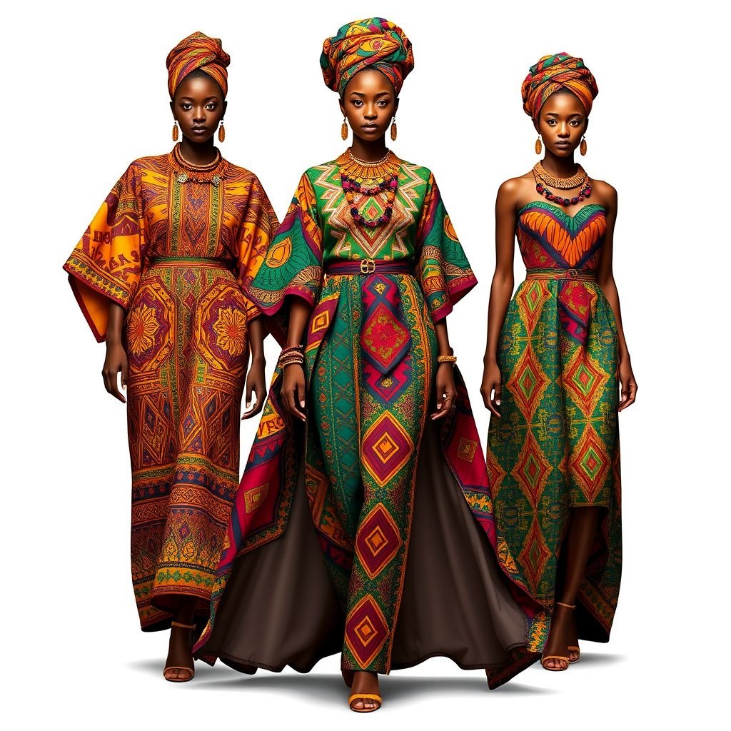 Africain
Create a vibrant African-inspired fashion collection that celebrates bold colors and intricate patterns. Incorporate traditional fabrics such as kente and ankara, merging them with modern silhouettes. Envision flowing maxi dresses adorned with geometric prints, layered tribal jewelry, and statement headwraps, exuding confidence and cultural richness for a contemporary global audience.