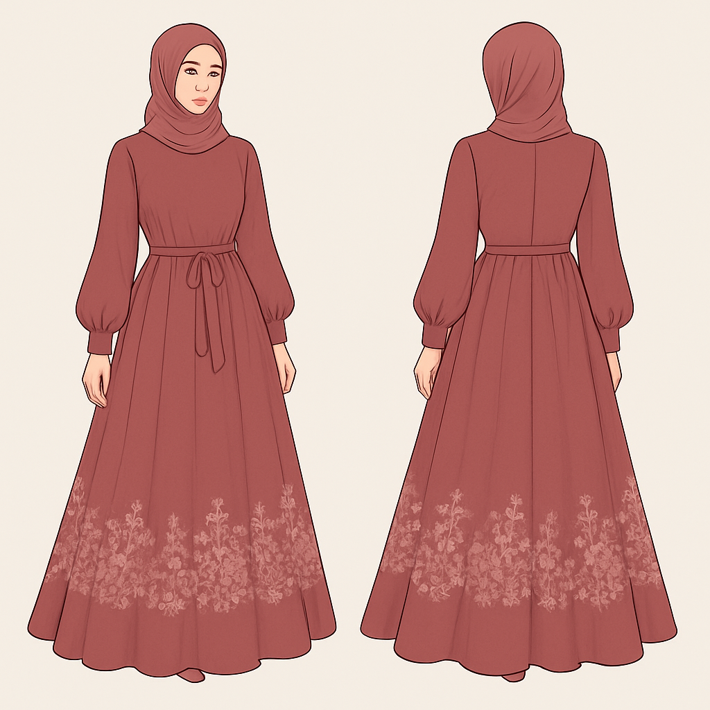 Modest dresS l Muslim can wear fight on the stomach and has berdifuk laces with flowers on the bottom of the dress the dress is also puff when it comes to the bottom
Modest dresS l Muslim can wear fight on the stomach and has berdifuk laces with flowers on the bottom of the dress the dress is also puff when it comes to the bottom, show front and back