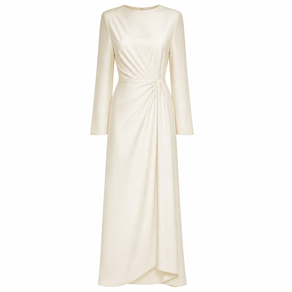 A Dress design, for Formal, in Minimalist + Elegant + Old Money style. Please provide just a picture of the dress without the model on a white background. Design with modest coverage.
photorealistic fashion design, A Dress design, for Formal, in Minimalist + Elegant + Old Money style. Please provide just a picture of the dress without the model on a white background. Design with modest coverage., minimalist style, just the design no text