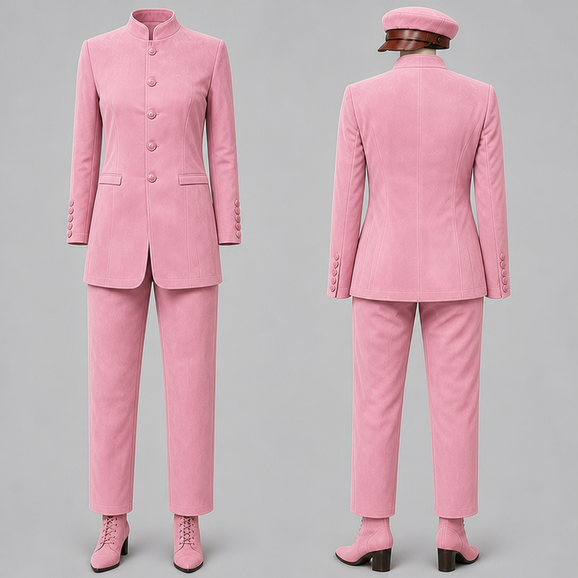 Make this in pink
edit the attached fashion design with these instructions: Make this in pink. keep it photorealistic, just the design no text