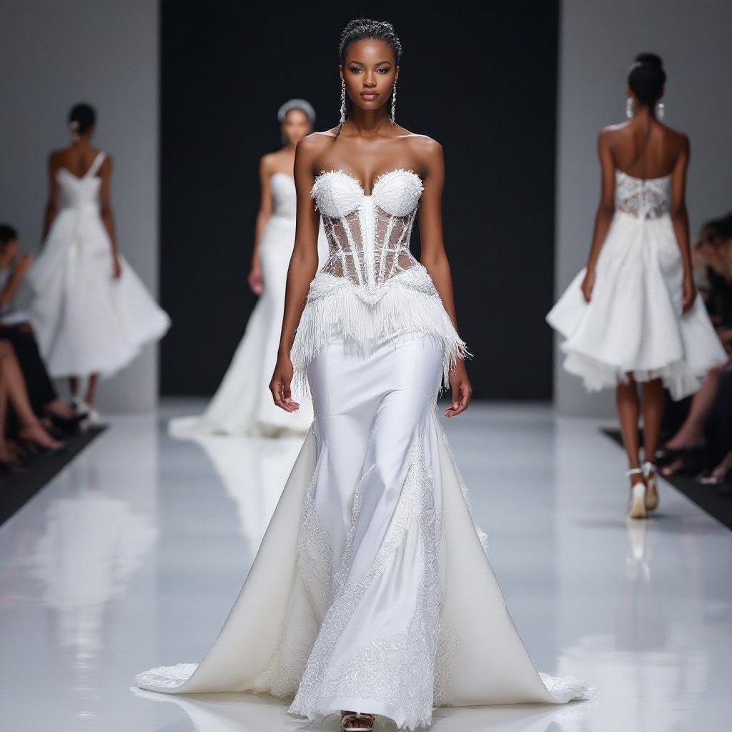 Create a corset dress with beaded fringes for Nigerian model
Create a silk corset gown with beaded fringes for Nigerian model. The gown should be floor-length with a sweetheart neckline.