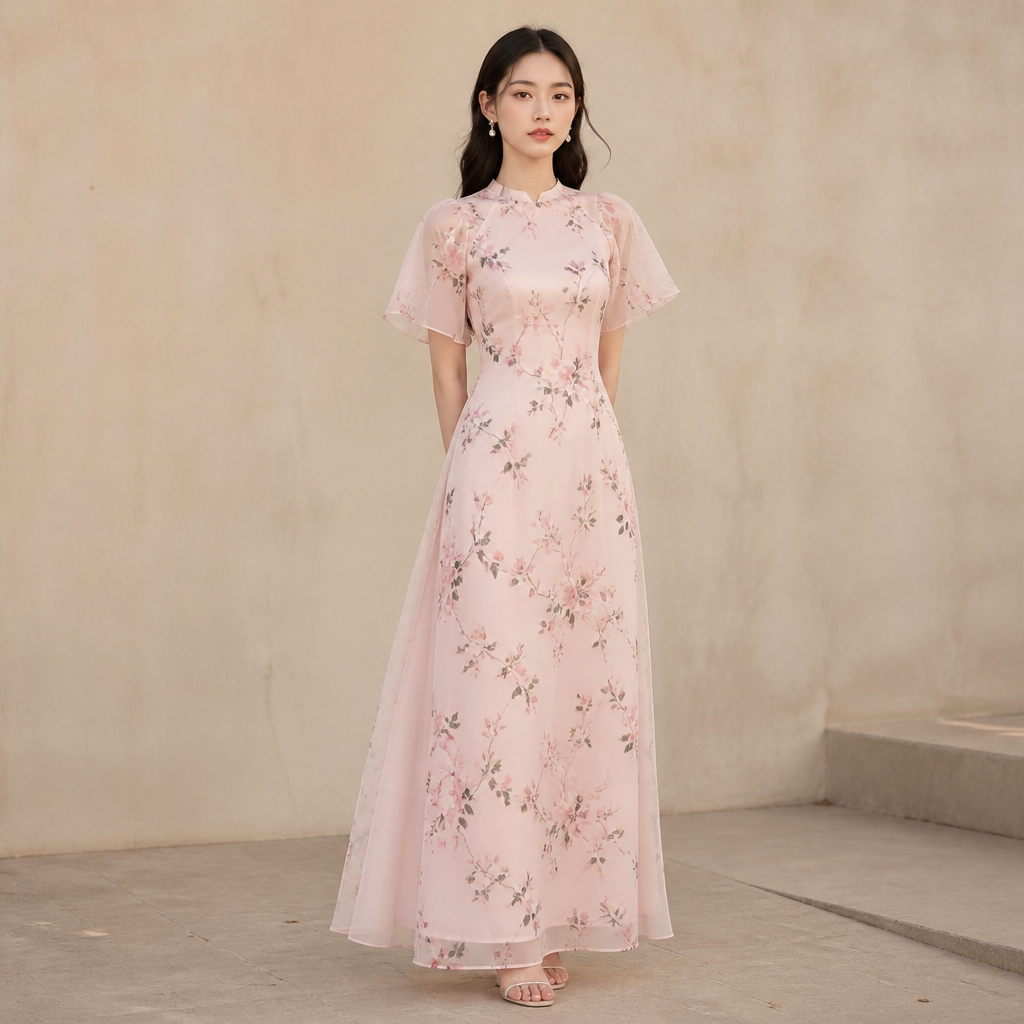 A Dress design, in Spring style. Vietnam fashion aesthetics. Present it as professional fashion catalogue photography: the garment is the subject, shown full-length with editorial styling, neutral posing and tasteful, non-suggestive framing.
photorealistic fashion design, A Dress design, in Spring style. Vietnam fashion aesthetics. Present it as professional fashion catalogue photography: the garment is the subject, shown full-length with editorial styling, neutral posing and tasteful, non-suggestive framing., spring style, just the design no text