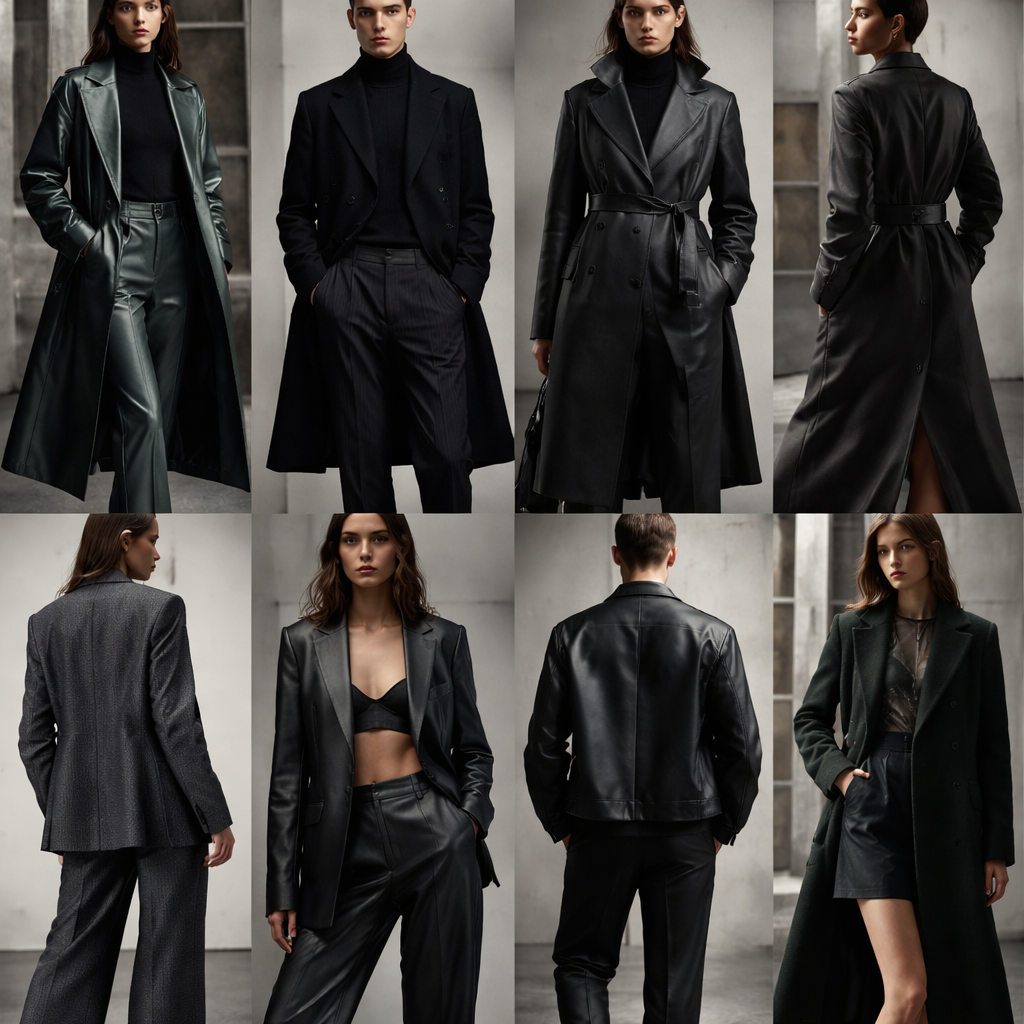 Brutalist Luxe
Evolve last season’s Industrial Futurism story into a sleeker, crispier look for tailoring and contemporary ranges.
Design strategies
Draw upon wardrobe classics like overcoats, trenches and tailored trousers, modernising them with sleek cuts, silky finishes and gritty yet polished surfaces inspired by the raw charm of brutalist architecture
Contrasting silhouettes of oversized and fitted work well here while softly sculpted profiles, not too flowy and not too rigid, provide the perfect balance
Monochromatic pairings and grey tones are crucial. Explore Ultra Black options and consider mixing in dark green and teal tones for a luxe #ShadowyDarks combination
Develop consciously produced, versatile quality styles with #LongLastingDesign appeal to encourage investment and higher price points. Build durability into designs, testing fabric strength and considering double stitching, trim reinforcement and minimising points of failure
Source eco-friendly, metallic coatings and fibres such as ethical peace silks, FSC lyocell, cupro, viscose and recycled Lurex. Prioritise Circular Trims and Details
Relevant for: tailoring, outerwear, jackets, matching sets, cut-and-sew, knitwear, denim
Brutalist Luxe
Evolve last season’s Industrial Futurism story into a sleeker, crispier look for tailoring and contemporary ranges.
Design strategies
Draw upon wardrobe classics like overcoats, trenches and tailored trousers, modernising them with sleek cuts, silky finishes and gritty yet polished surfaces inspired by the raw charm of brutalist architecture
Contrasting silhouettes of oversized and fitted work well here while softly sculpted profiles, not too flowy and not too rigid, provide the perfect balance
Monochromatic pairings and grey tones are crucial. Explore Ultra Black options and consider mixing in dark green and teal tones for a luxe #ShadowyDarks combination
Develop consciously produced, versatile quality styles with #LongLastingDesign appeal to encourage investment and higher price points. Build durability into designs, testing fabric strength and considering double stitching, trim reinforcement and minimising points of failure
Source eco-friendly, metallic coatings and fibres such as ethical peace silks, FSC lyocell, cupro, viscose and recycled Lurex. Prioritise Circular Trims and Details
Relevant for: tailoring, outerwear, jackets, matching sets, cut-and-sew, knitwear, denim, vintage style, show front and back