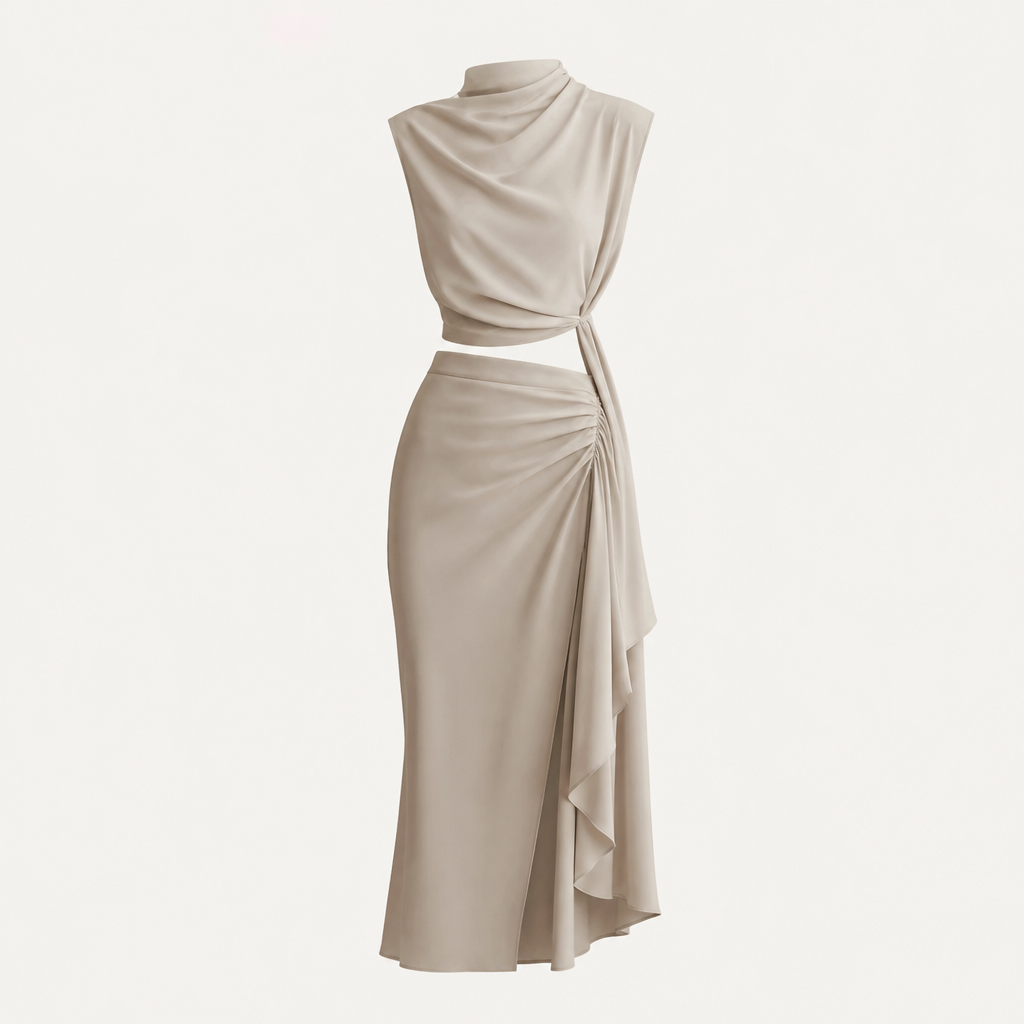 Un ensemble stylee jupe et haut
photorealistic fashion design, Un ensemble stylee jupe et haut , just the design no text
