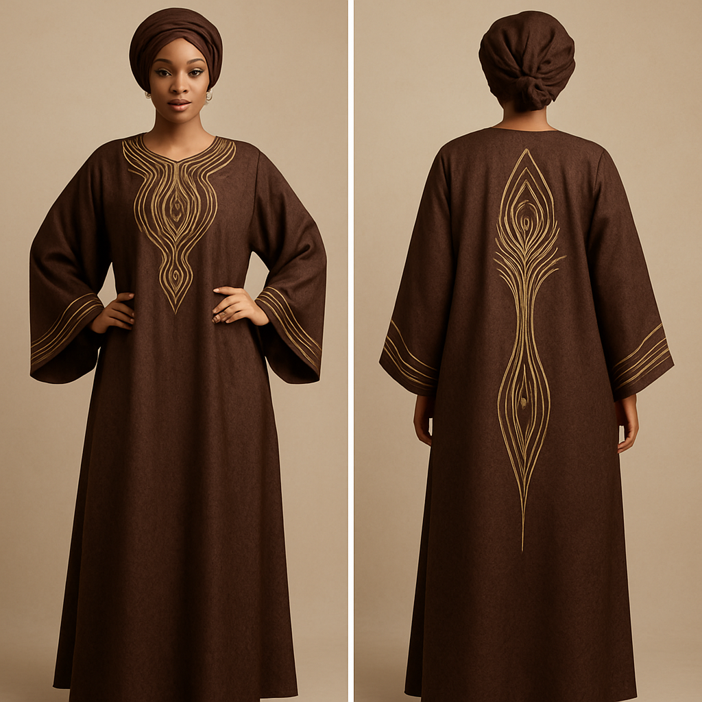 Create a shadda boubou for women that’s the first of its kind, unique, classy, and sophisticated in design.
Create a shadda boubou for women that’s the first of its kind, unique, classy, and sophisticated in design. , show front and back