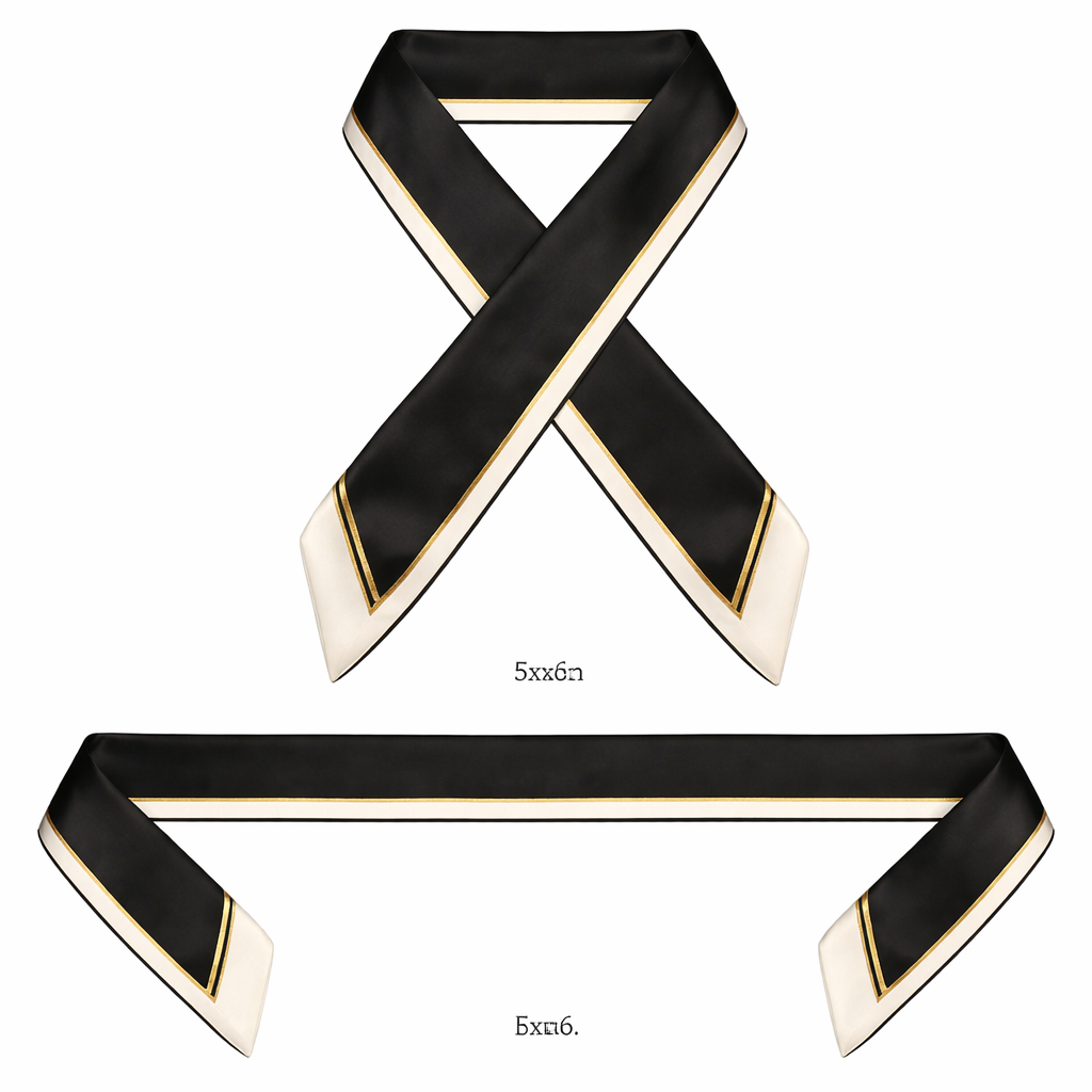 Design a silk scarf that is 5 x 86 cm with oblique edges. It needs to be very simple and tailored. It’s for graduation ceremonies at the collegiate level. No words or logos .
Design a silk scarf that is 5 x 86 cm with oblique edges. It needs to be very simple and tailored. It’s for graduation ceremonies at the collegiate level. No words or logos . , classic style, show front and back