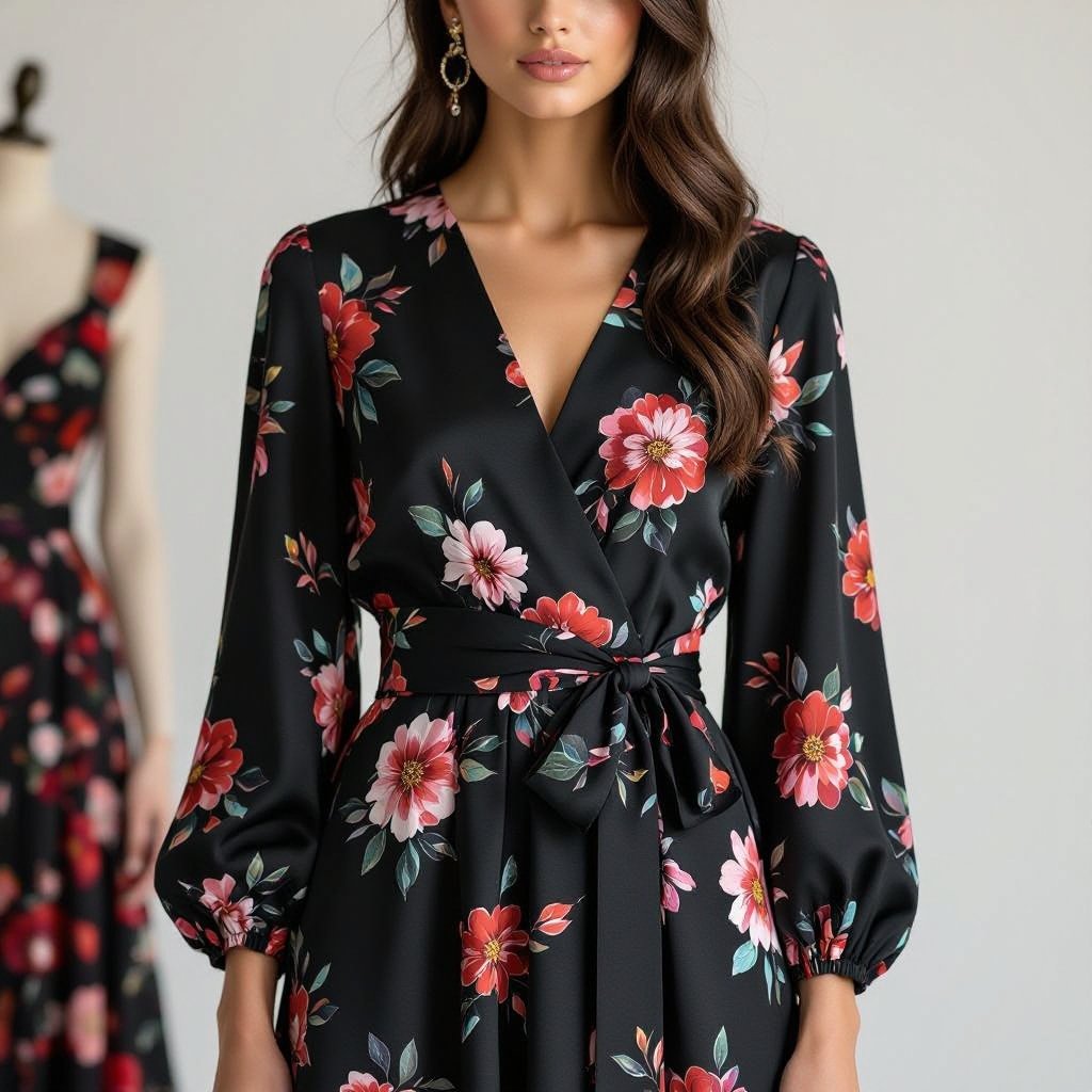 Dress
Silk A-line dress with a cinched waist.