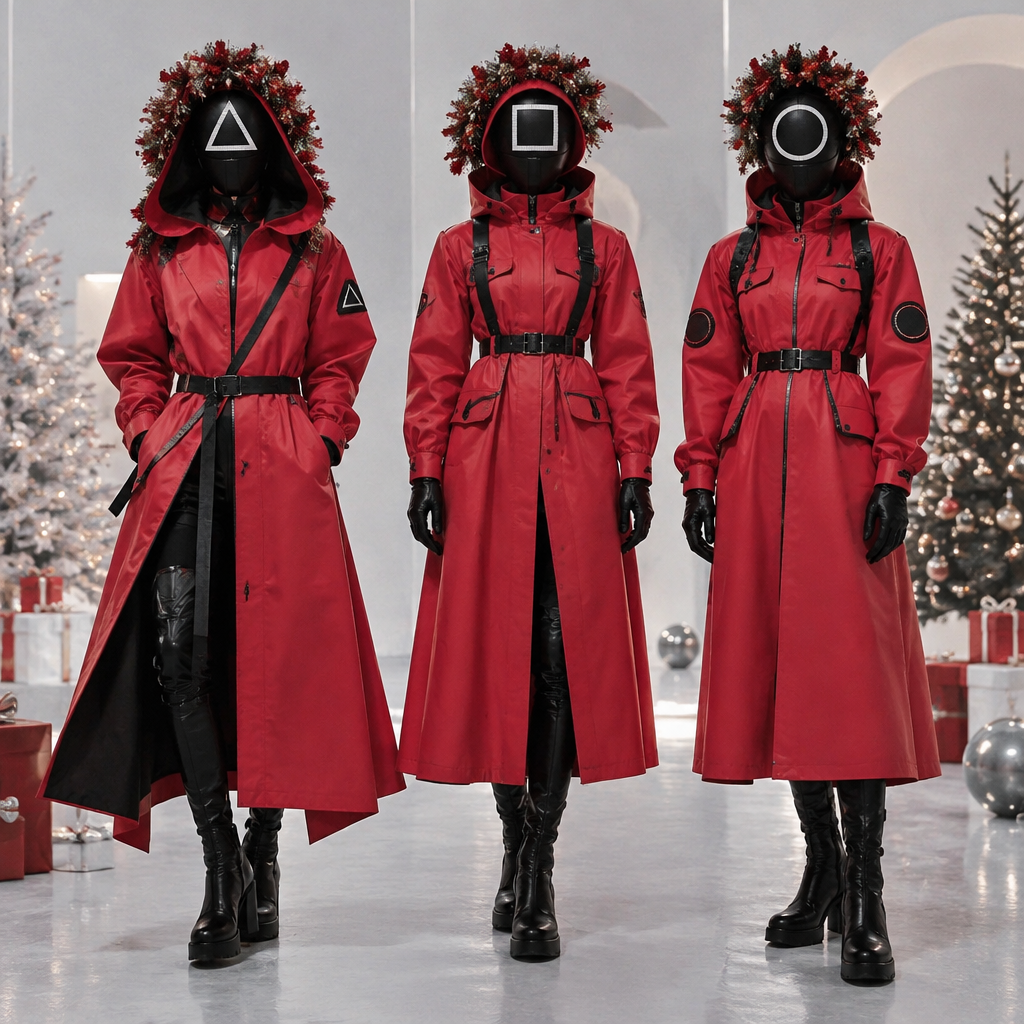 A Female Coat design, suitable for Fall. охранник из игры кальмара треугольник🔺 голове венок мишура охранник из игры кальмара квадрат менеджер голове венок мишура охранник из игры кальмара круг ⭕ голове венок мишура новый год 🎊🎉📆 Present it as professional fashion catalogue photography: the garment is the subject, shown full-length with editorial styling, neutral posing and tasteful, non-suggestive framing.
photorealistic fashion design, A Female Coat design, suitable for Fall. охранник из игры кальмара треугольник🔺 голове венок мишура охранник из игры кальмара квадрат менеджер голове венок мишура охранник из игры кальмара круг ⭕ голове венок мишура новый год 🎊🎉📆 Present it as professional fashion catalogue photography: the garment is the subject, shown full-length with editorial styling, neutral posing and tasteful, non-suggestive framing., just the design no text