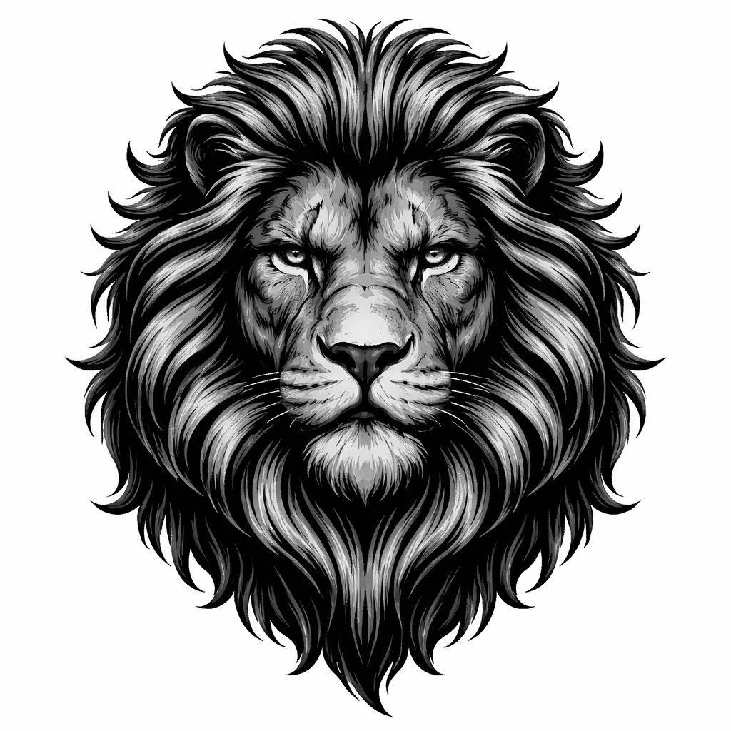 Create a graphics image of a lion’s head with mane, maker it a grayscale image, outline main features and play with shadows
Create a graphics image of a lion’s head with mane, maker it a grayscale image, outline main features and play with shadows