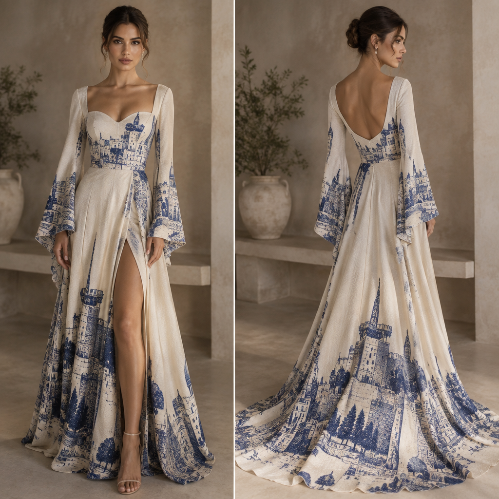 اسمع بدي الوح رسم فساتين مرسوم عليه. Israel fashion aesthetics. Present it as professional fashion catalogue photography: the garment is the subject, shown full-length with editorial styling, neutral posing and tasteful, non-suggestive framing.
photorealistic fashion design, اسمع بدي الوح رسم فساتين مرسوم عليه. Israel fashion aesthetics. Present it as professional fashion catalogue photography: the garment is the subject, shown full-length with editorial styling, neutral posing and tasteful, non-suggestive framing., just the design no text