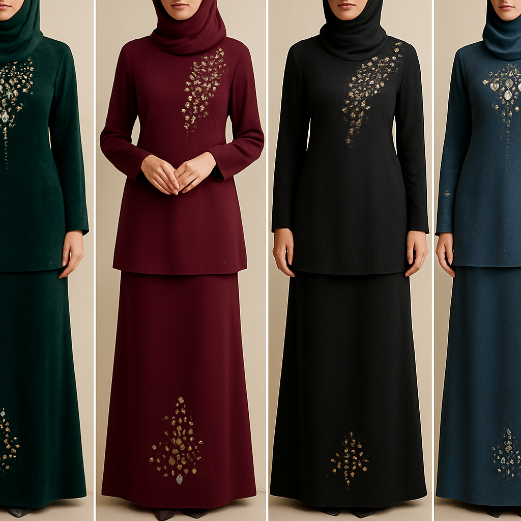 Create me modest two piece that's first in the world, using unique stone design, classy and sophisticated. Keep me 4 designs. Make them rich by adding minimal stone embroidery and stones designs. Showcasing different styles and fabric.
Create me modest two piece that's first in the world, using unique stone design, classy and sophisticated. Keep me 4 designs. Make them rich by adding minimal stone embroidery and stones designs. Showcasing different styles and fabric.