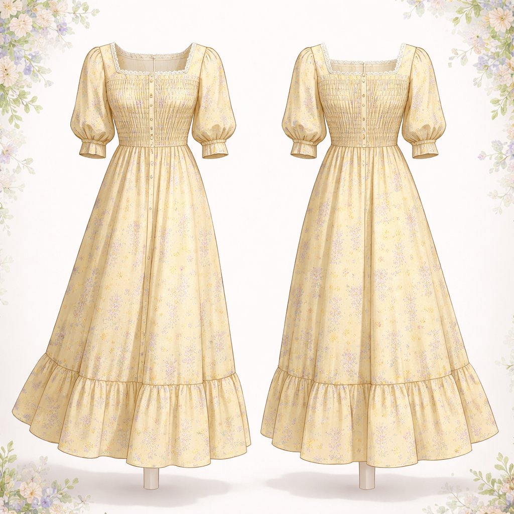 For a spring dress that balances modesty with a youthful, chic aesthetic, the ideal design focuses on balanced proportions and lightweight fabrics like cotton poplin, silk, or chiffon.
The "Pastel Prairie" Design Concept
This design blends 1900s-inspired details—which you’ve shown interest in—with modern "Cottagecore" trends for a look that is fresh and age-appropriate.
Silhouette & Fit: Use an empire waist or a high-set A-line cut. These styles provide a modest, flattering fit that flows away from the body, ensuring comfort without sacrificing shape.
The Sleeves: Opt for elbow-length puff sleeves with a slim cuff. This adds a youthful "chic" factor while providing full upper-arm coverage.
Neckline: A high-set square neck or a button-up collar keeps the look polished and modest. If you prefer a V-neck, consider a design with a soft silk under-layer or a delicate lace trim to maintain coverage.
Length: A midi or tea-length hemline is the "it" length for Spring 2026. It’s practical for movement and avoids the heaviness of a full maxi while remaining modest.
Color & Pattern: Lean into the butter yellow or lilac hues currently trending for March. A "ditsy" floral print (small, scattered flowers) adds a playful, youthful energy without being overwhelming
For a spring dress that balances modesty with a youthful, chic aesthetic, the ideal design focuses on balanced proportions and lightweight fabrics like cotton poplin, silk, or chiffon.
The "Pastel Prairie" Design Concept
This design blends 1900s-inspired details—which you’ve shown interest in—with modern "Cottagecore" trends for a look that is fresh and age-appropriate.
Silhouette & Fit: Use an empire waist or a high-set A-line cut. These styles provide a modest, flattering fit that flows away from the body, ensuring comfort without sacrificing shape.
The Sleeves: Opt for elbow-length puff sleeves with a slim cuff. This adds a youthful "chic" factor while providing full upper-arm coverage.
Neckline: A high-set square neck or a button-up collar keeps the look polished and modest. If you prefer a V-neck, consider a design with a soft silk under-layer or a delicate lace trim to maintain coverage.
Length: A midi or tea-length hemline is the "it" length for Spring 2026. It’s practical for movement and avoids the heaviness of a full maxi while remaining modest.
Color & Pattern: Lean into the butter yellow or lilac hues currently trending for March. A "ditsy" floral print (small, scattered flowers) adds a playful, youthful energy without being overwhelming, show front and back