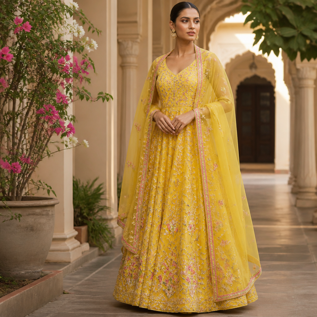 A Female Dress design, suitable for Summer. Consider Indian fashion aesthetics — consider saree, lehenga, salwar kameez, kurti, anarkali; local fabrics like chanderi, banarasi, chikankari, block prints; vibrant colors and rich embroidery. Current season is Summer in India.
photorealistic fashion design, A Female Dress design, suitable for Summer. Consider Indian fashion aesthetics — consider saree, lehenga, salwar kameez, kurti, anarkali; local fabrics like chanderi, banarasi, chikankari, block prints; vibrant colors and rich embroidery. Current season is Summer in India., just the design no text