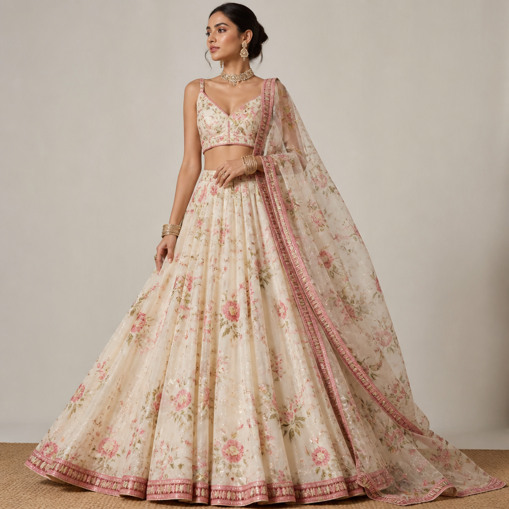 A Female Dress design, suitable for Summer. I have this material and dupatta want this in to a lehenga. India fashion aesthetics.
photorealistic fashion design, A Female Dress design, suitable for Summer. I have this material and dupatta want this in to a lehenga. India fashion aesthetics., just the design no text
